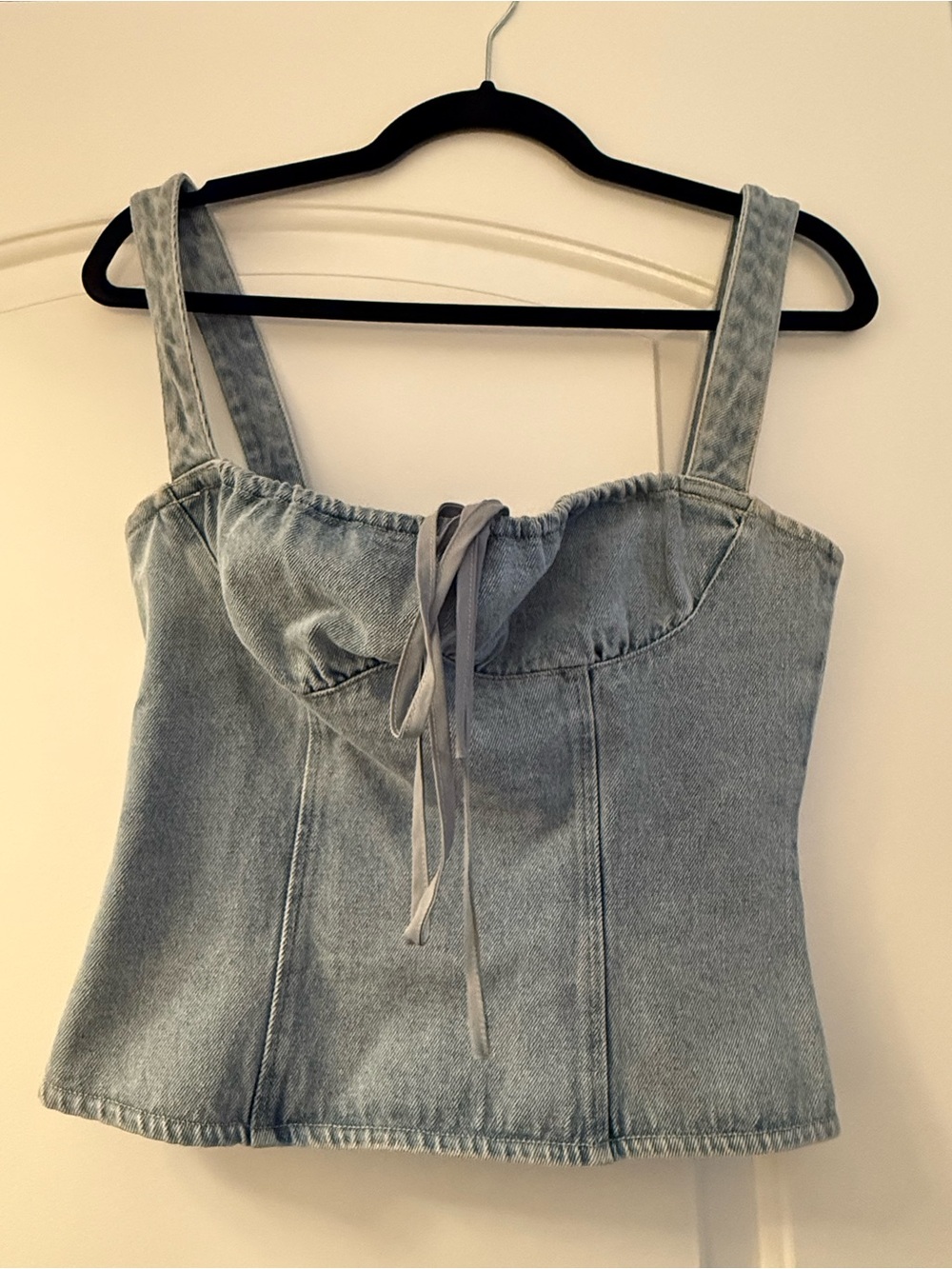 Lioness Sleeveless Light Blue Denim Corset Top